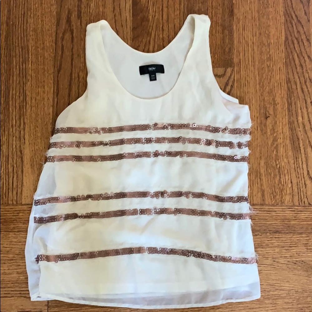 Cream Mossimo beaded blouse size M